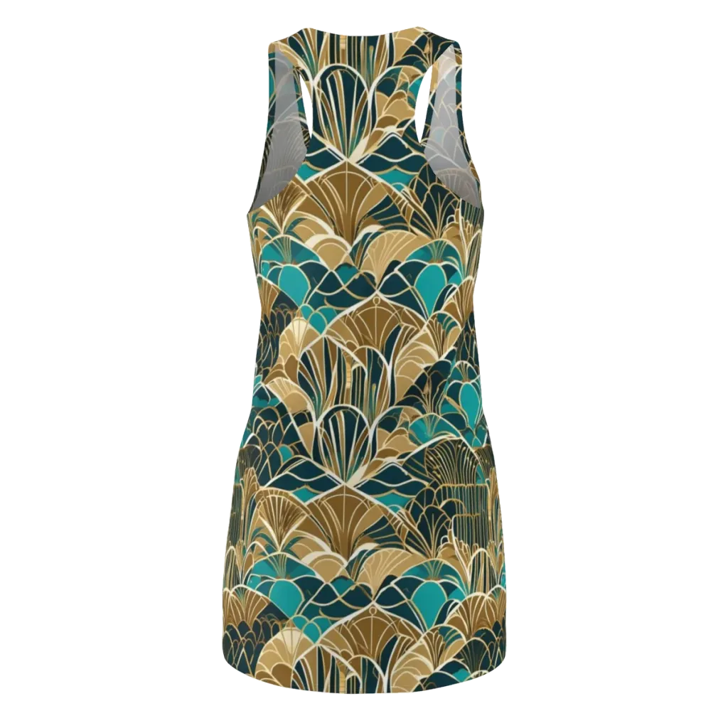 Gilded Fan Garden on Racerback Dress — Back