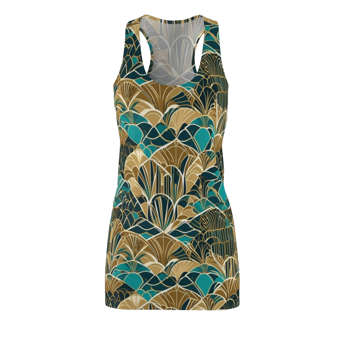 Gilded Fan Garden on Racerback Dress — Front