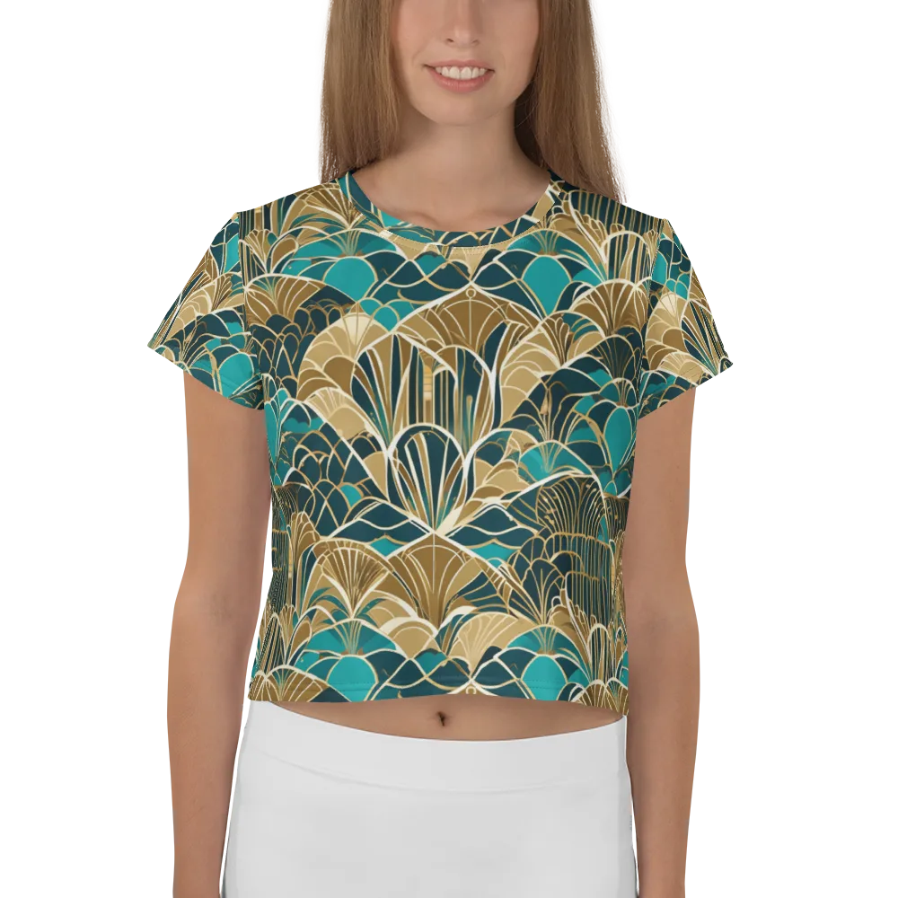 Gilded Fan Garden on Crop Tee — Front