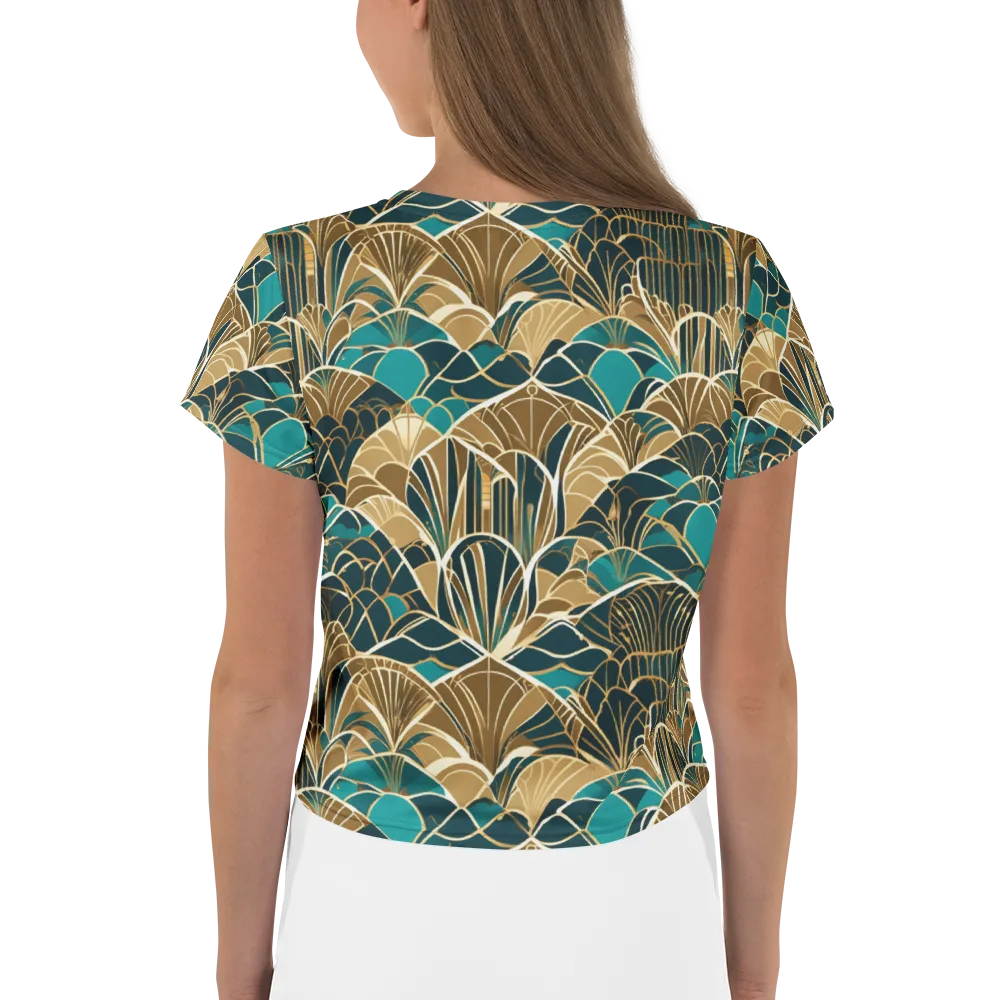 Gilded Fan Garden on Crop Tee — Back