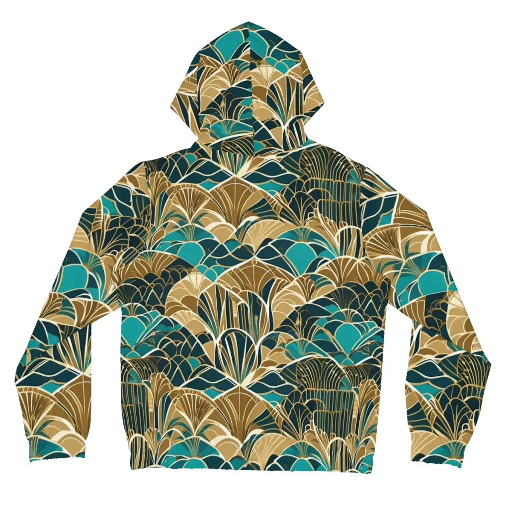 Gilded Fan Garden on Women's Full-Zip Hoodie — Back