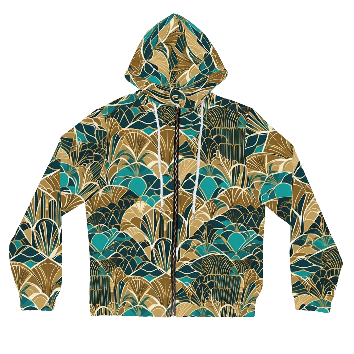 Gilded Fan Garden on Women's Full-Zip Hoodie — Front