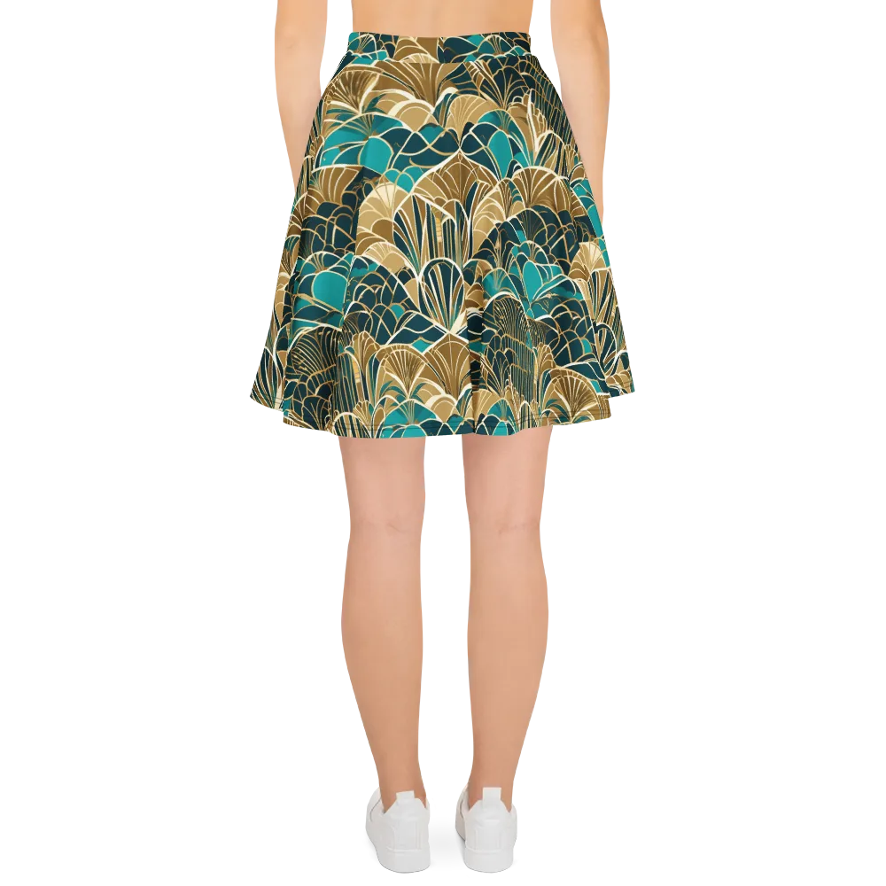 Gilded Fan Garden on Skater Skirt — Back