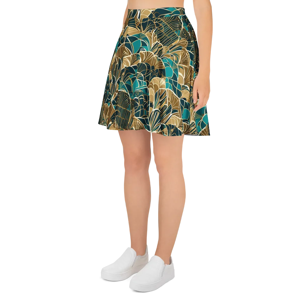 Gilded Fan Garden on Skater Skirt — Left