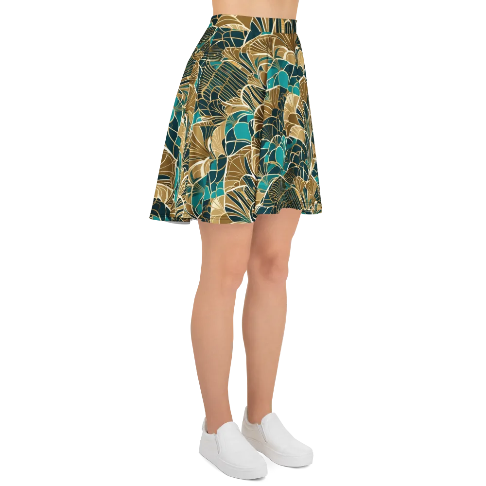 Gilded Fan Garden on Skater Skirt — Right