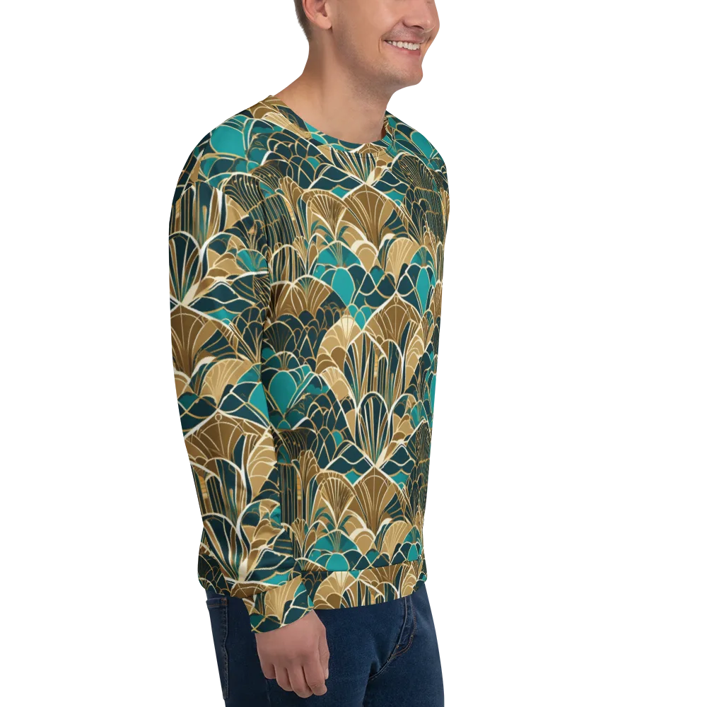 Gilded Fan Garden on Sweatshirt — Right Front