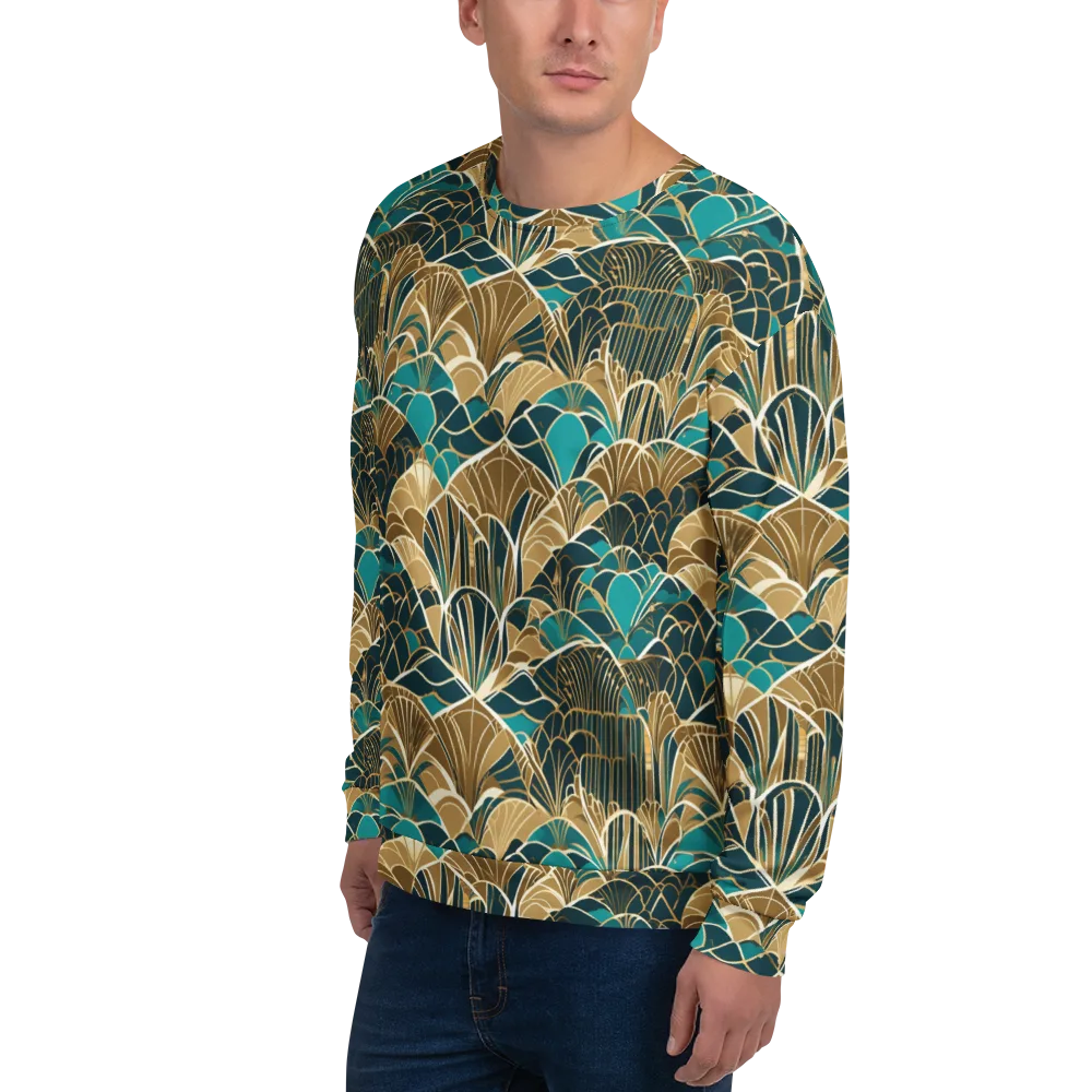 Gilded Fan Garden on Sweatshirt — Left Front