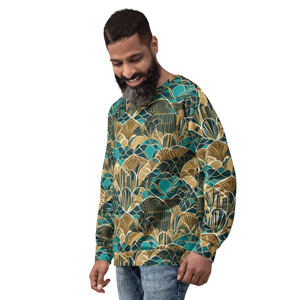 Gilded Fan Garden on Sweatshirt — Left Front