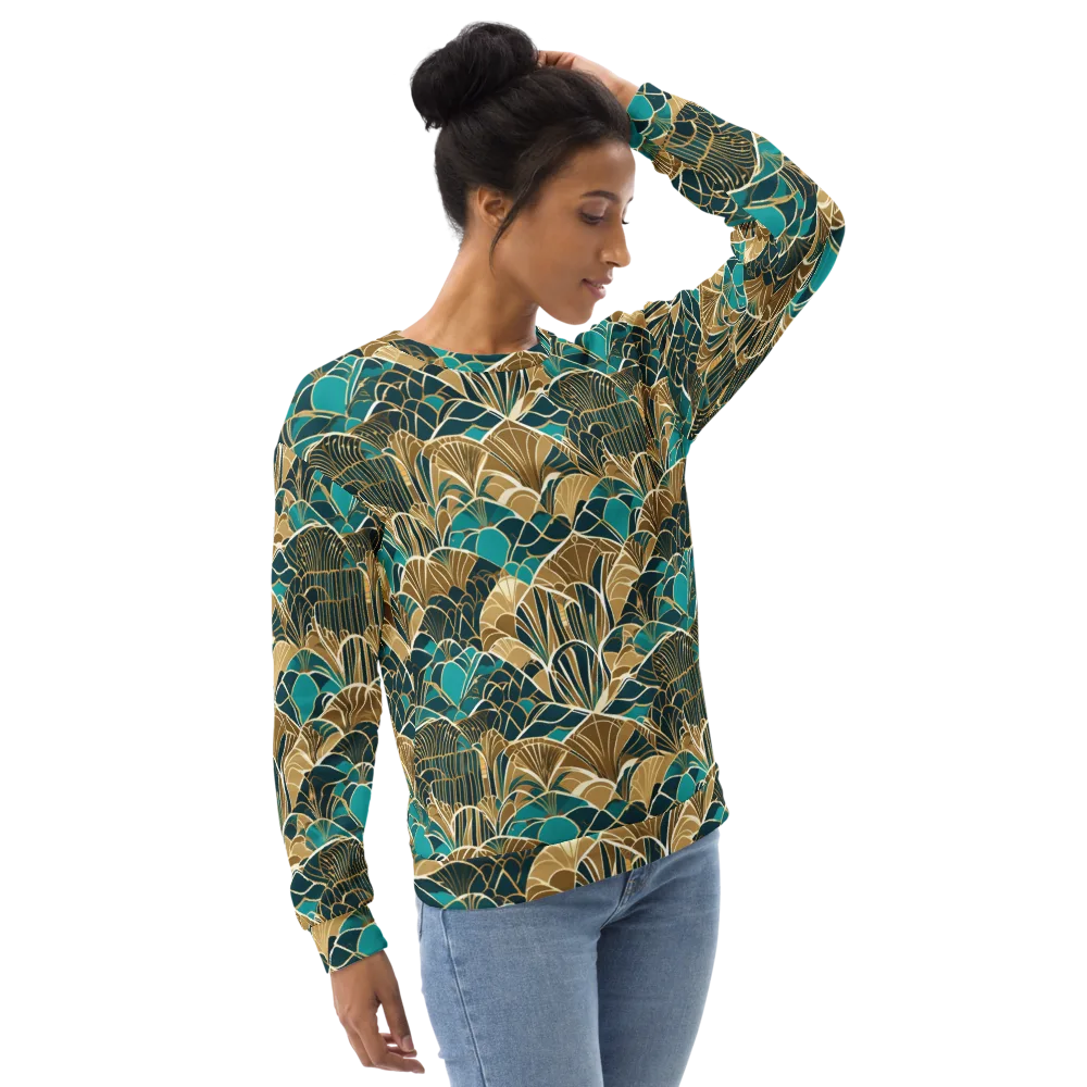 Gilded Fan Garden on Sweatshirt — Right Front