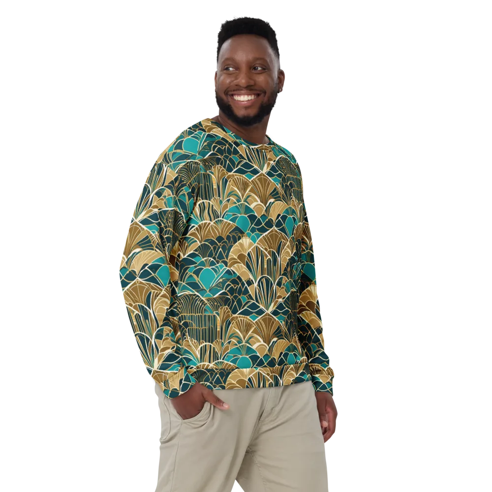 Gilded Fan Garden on Sweatshirt — Front