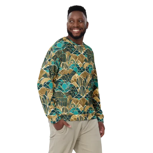 Gilded Fan Garden on a Sweatshirt