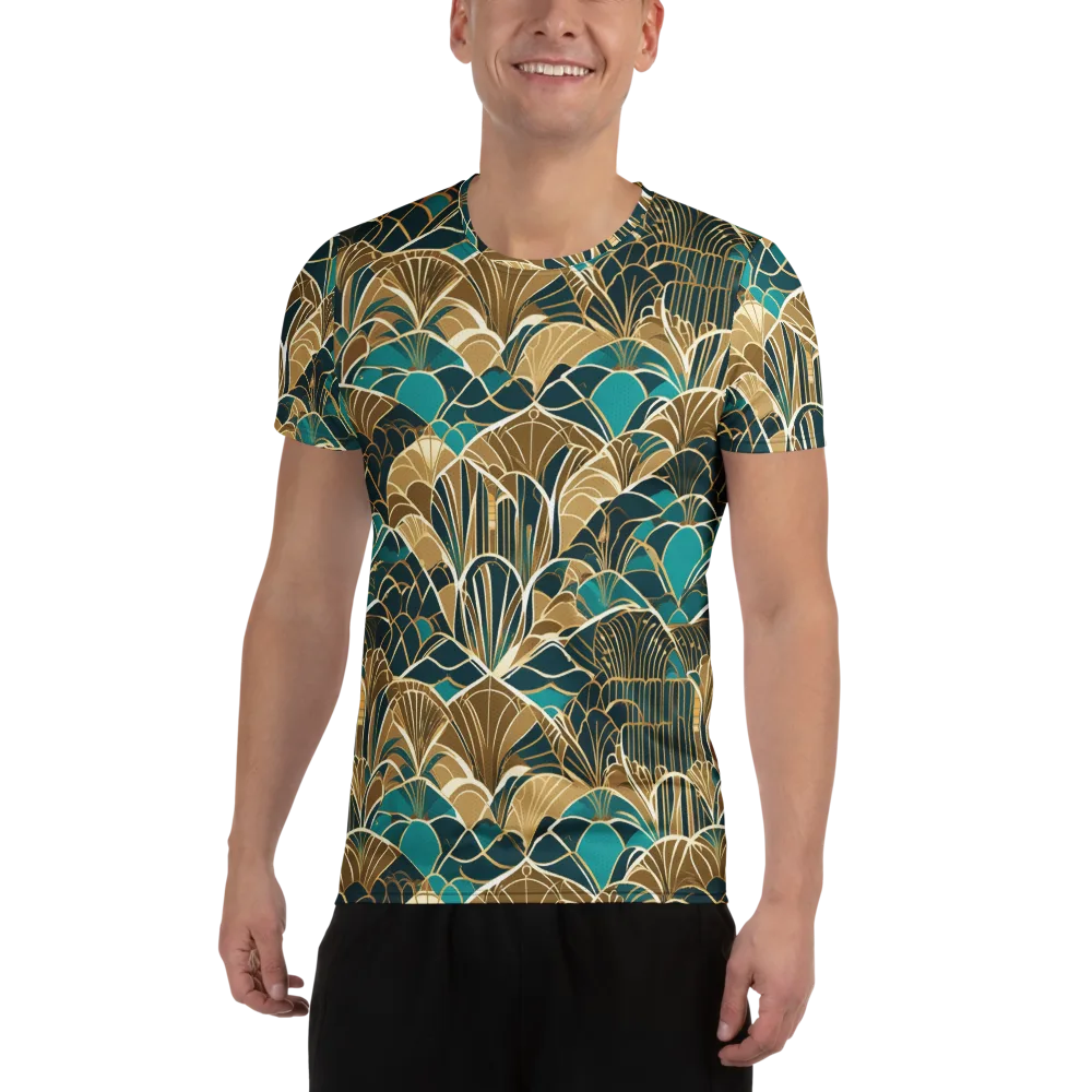 Gilded Fan Garden on Men's Athletic T-Shirt — Front