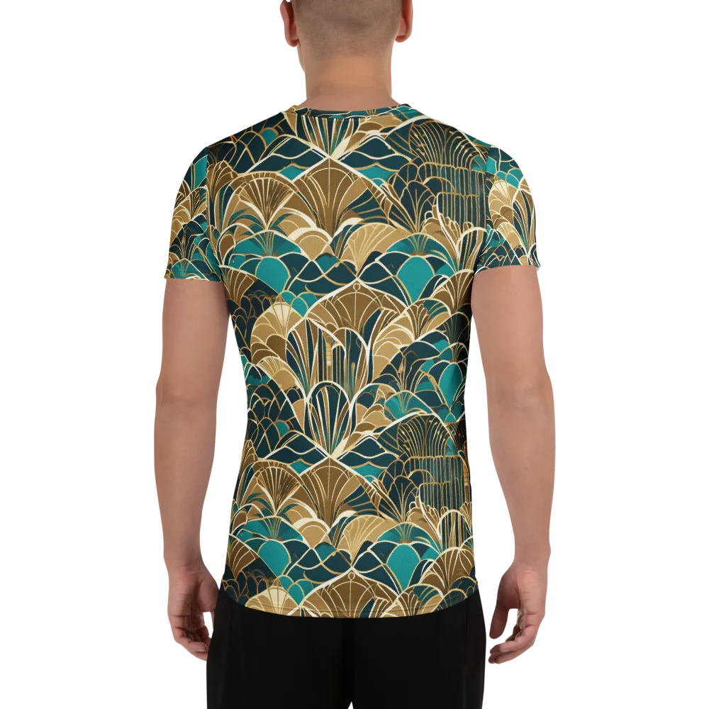 Gilded Fan Garden on Men's Athletic T-Shirt — Back