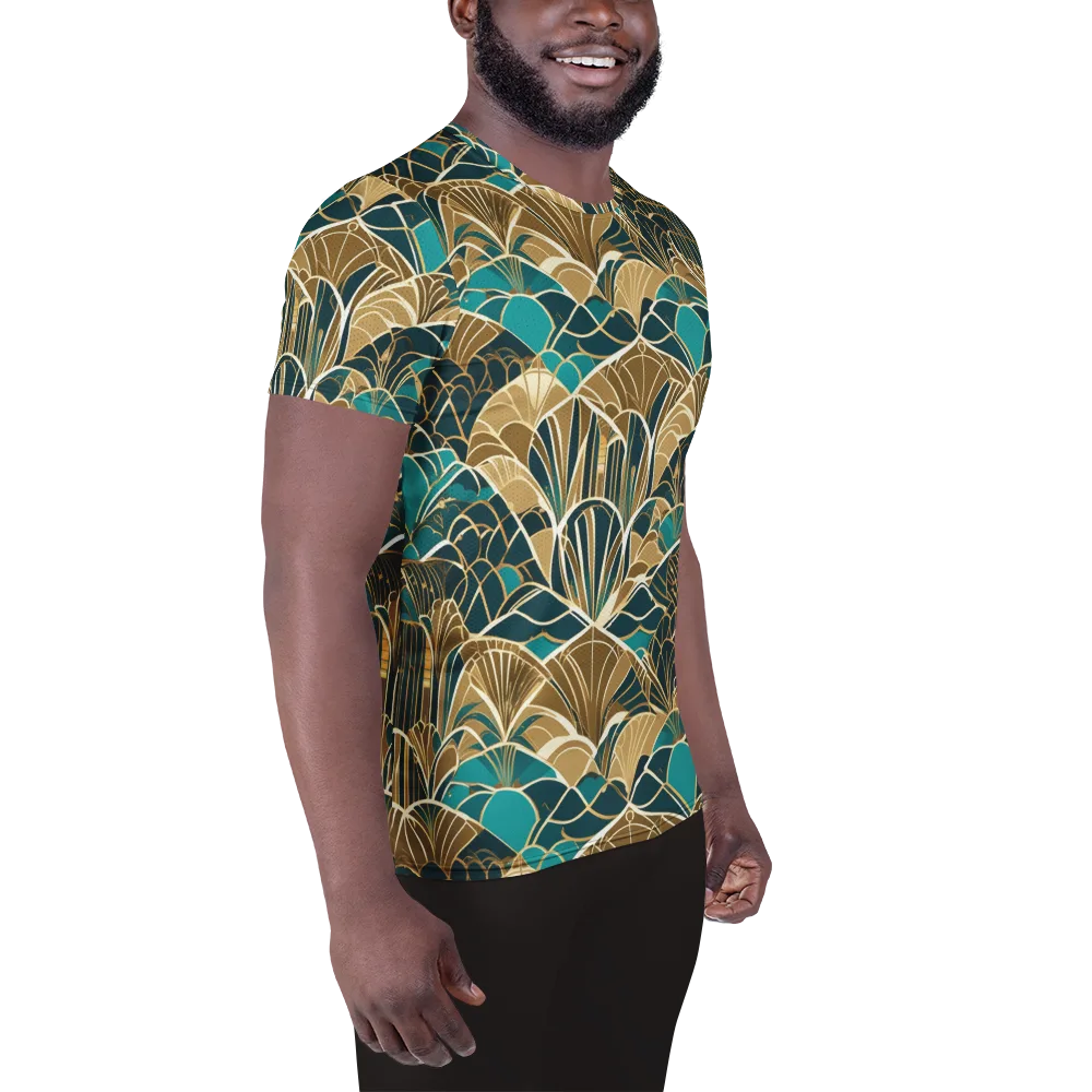 Gilded Fan Garden on Men's Athletic T-Shirt — Right