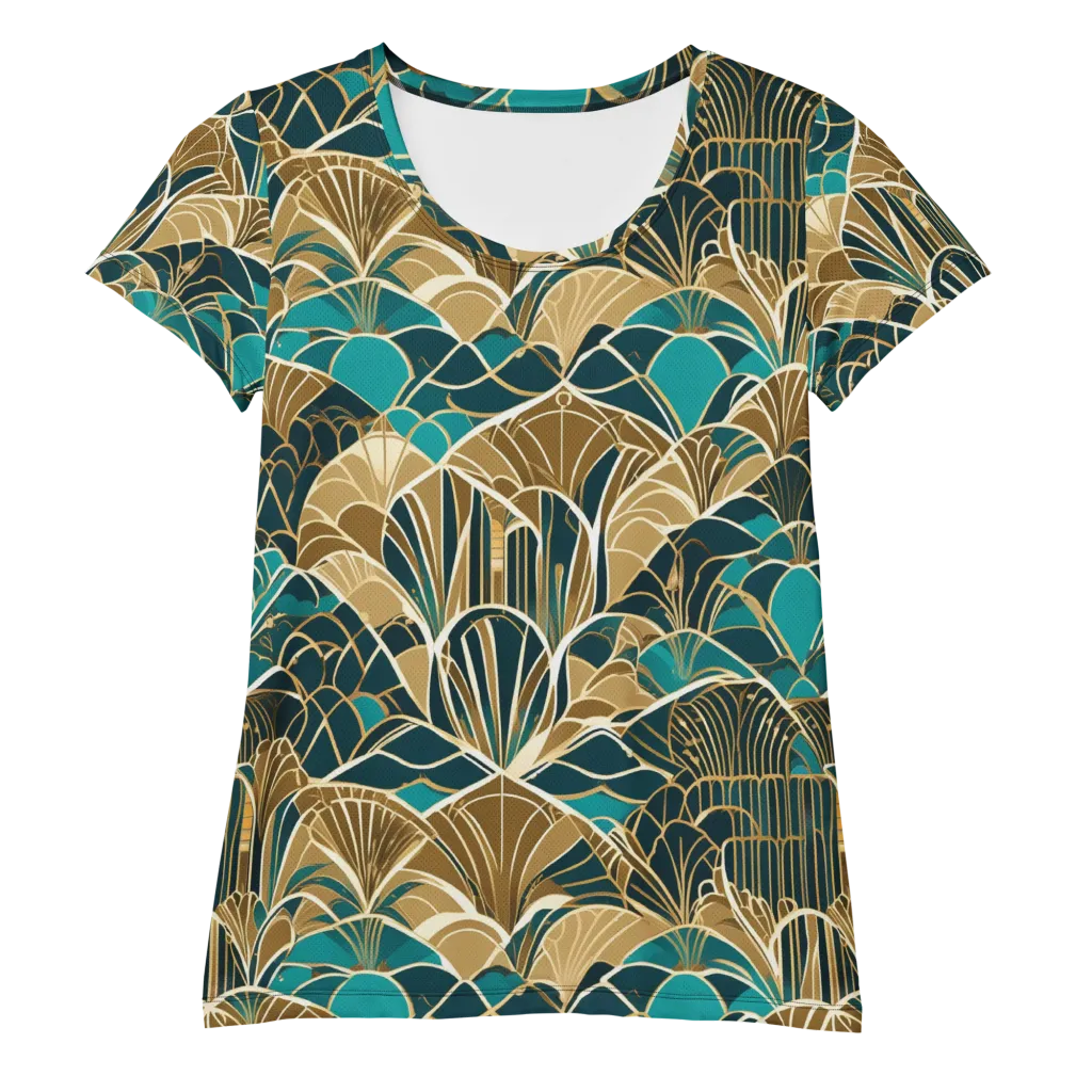 Gilded Fan Garden on Women's Athletic T-Shirt — Front