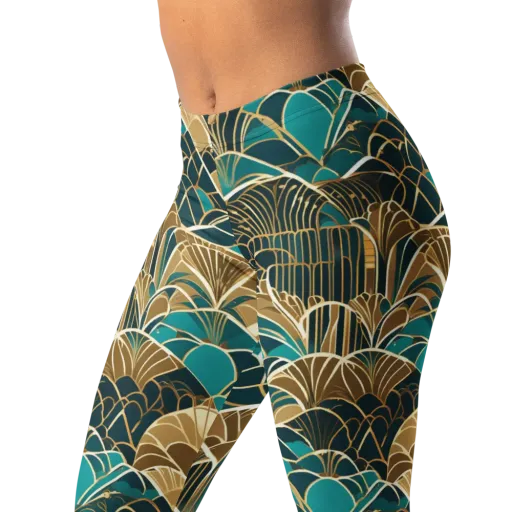 Gilded Fan Garden on a Leggings