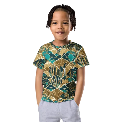Gilded Fan Garden on a Kids Crew Neck T-Shirt