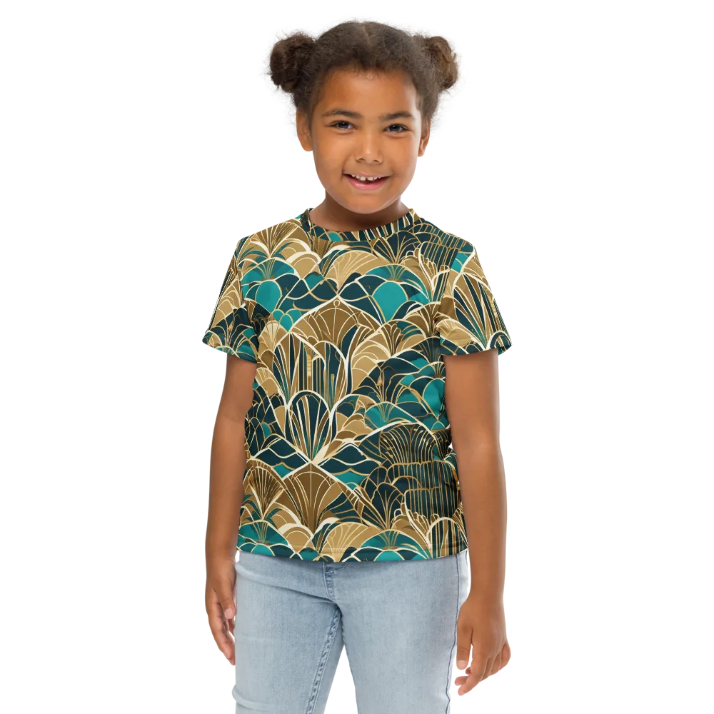 Gilded Fan Garden on Kids Crew Neck T-Shirt — Front