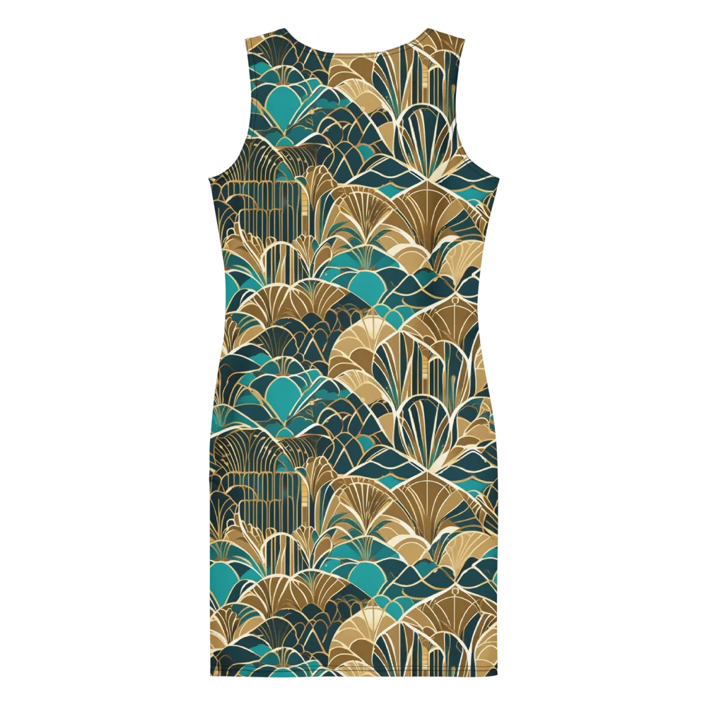 Gilded Fan Garden on Bodycon Dress — Back