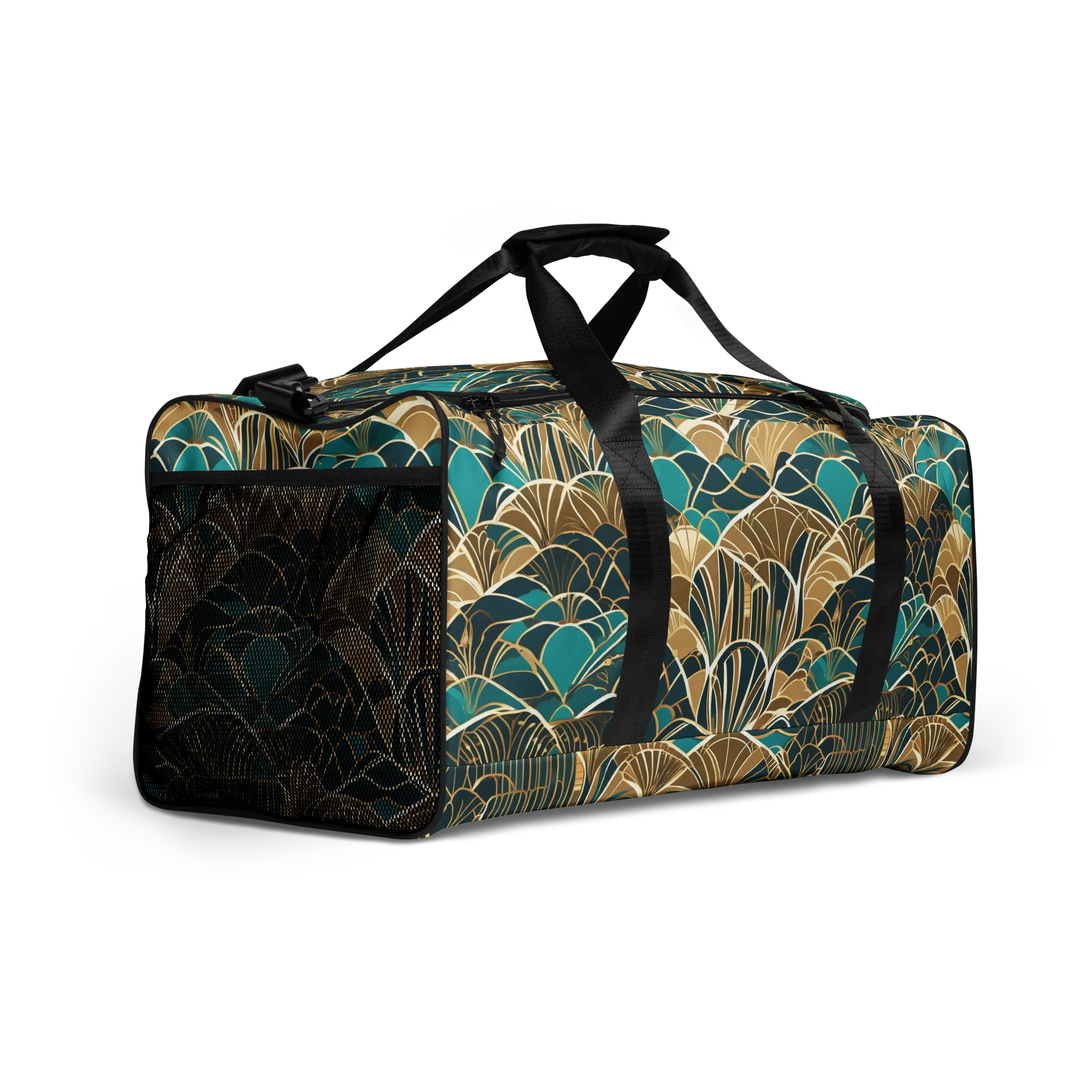 Gilded Fan Garden on Duffle Bag — Right Front