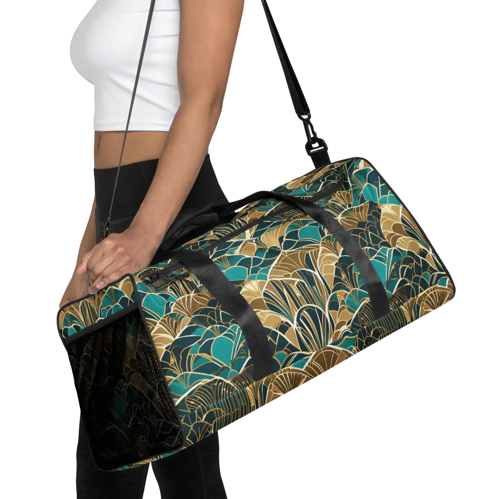 Gilded Fan Garden on Duffle Bag — Front