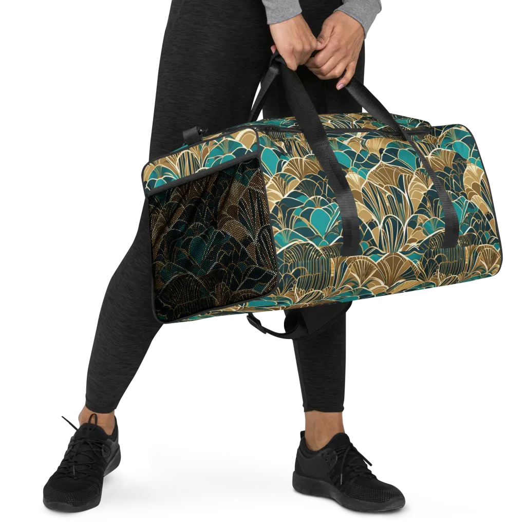 Gilded Fan Garden on Duffle Bag — Right Front