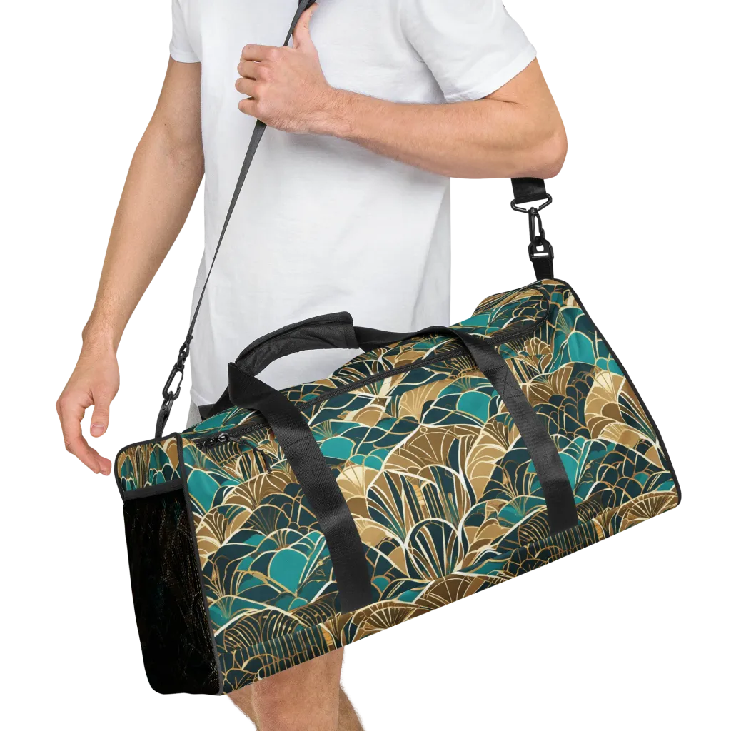 Gilded Fan Garden on Duffle Bag — Right Front