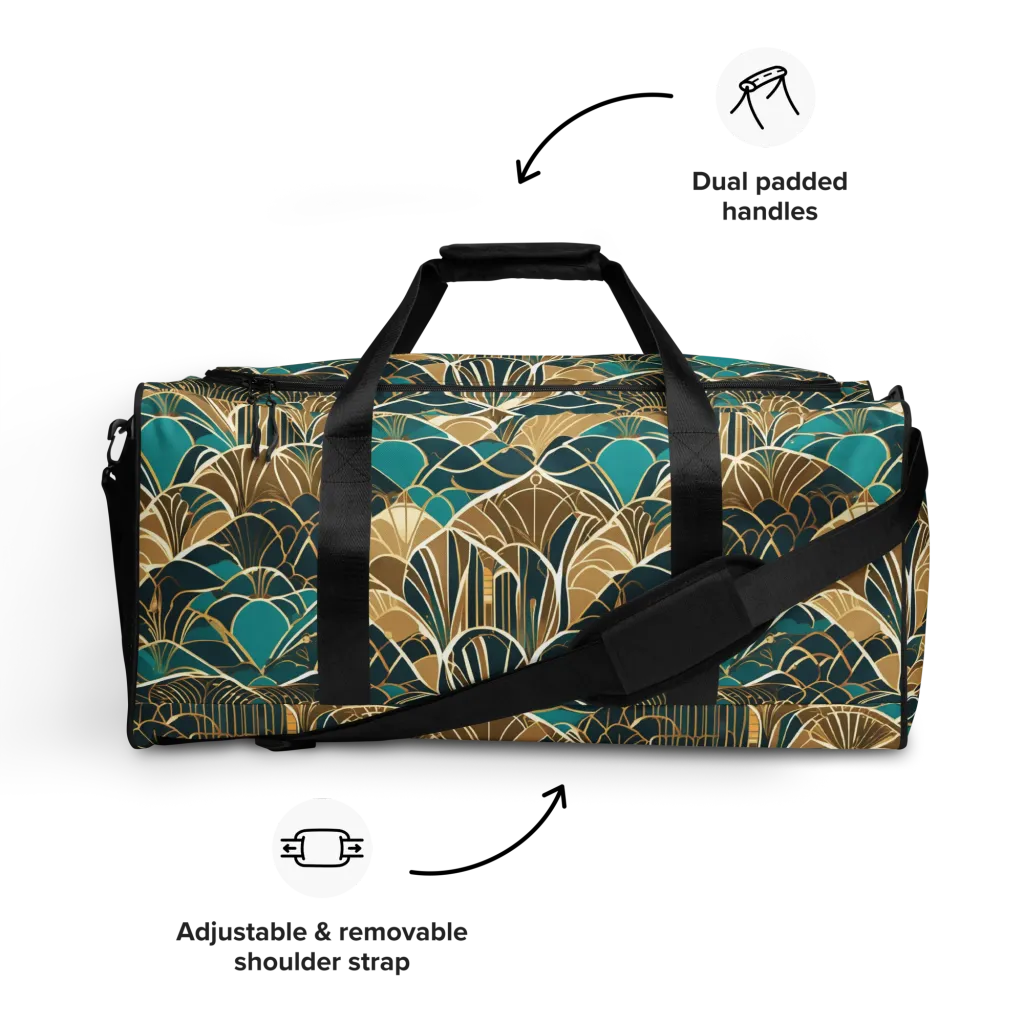 Gilded Fan Garden on Duffle Bag — Front