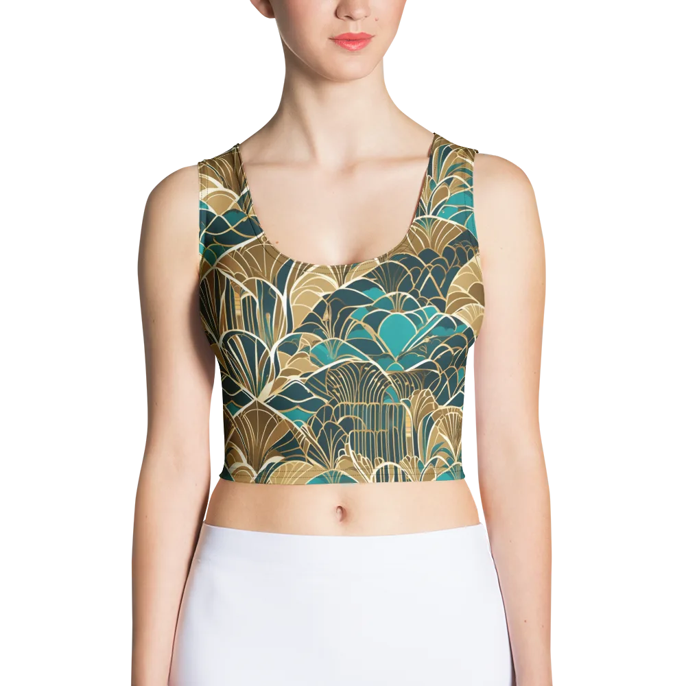 Gilded Fan Garden on Crop Top — Front