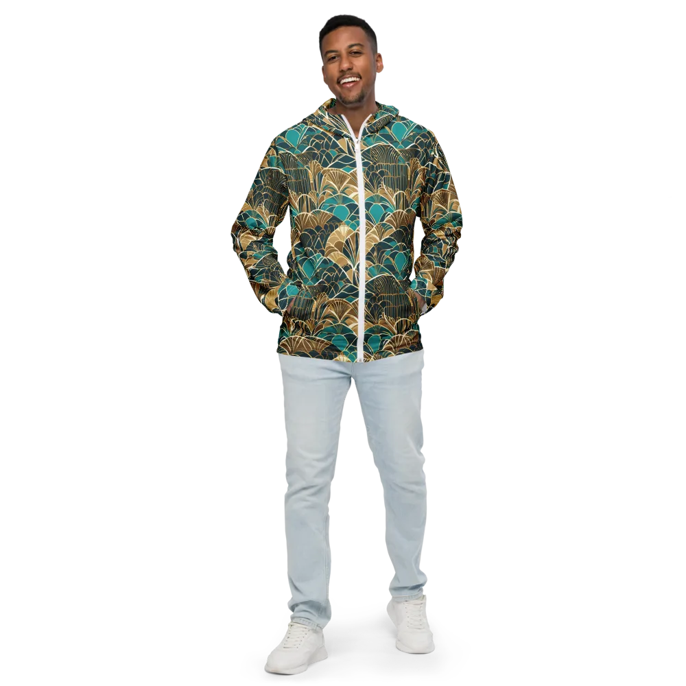 Gilded Fan Garden on Men's Windbreaker — Front