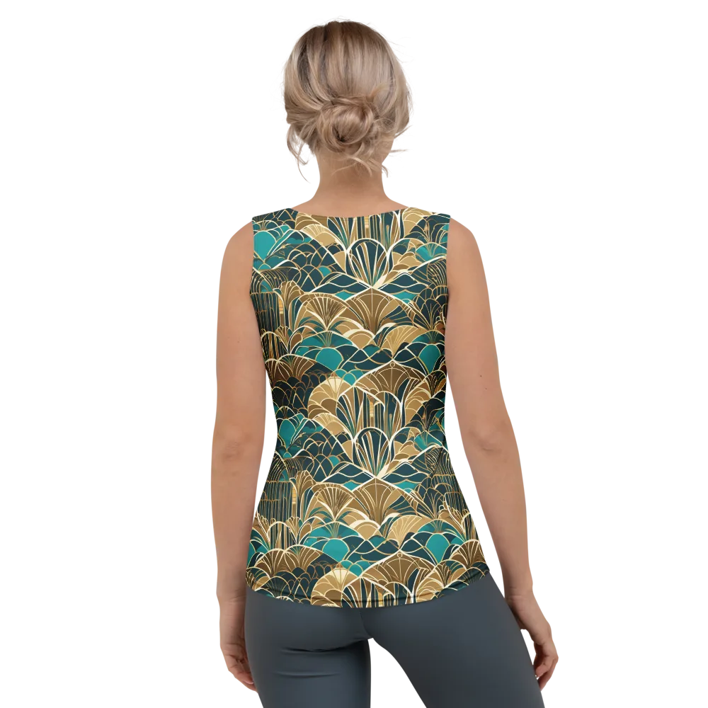 Gilded Fan Garden on Women's Tank Top — Back