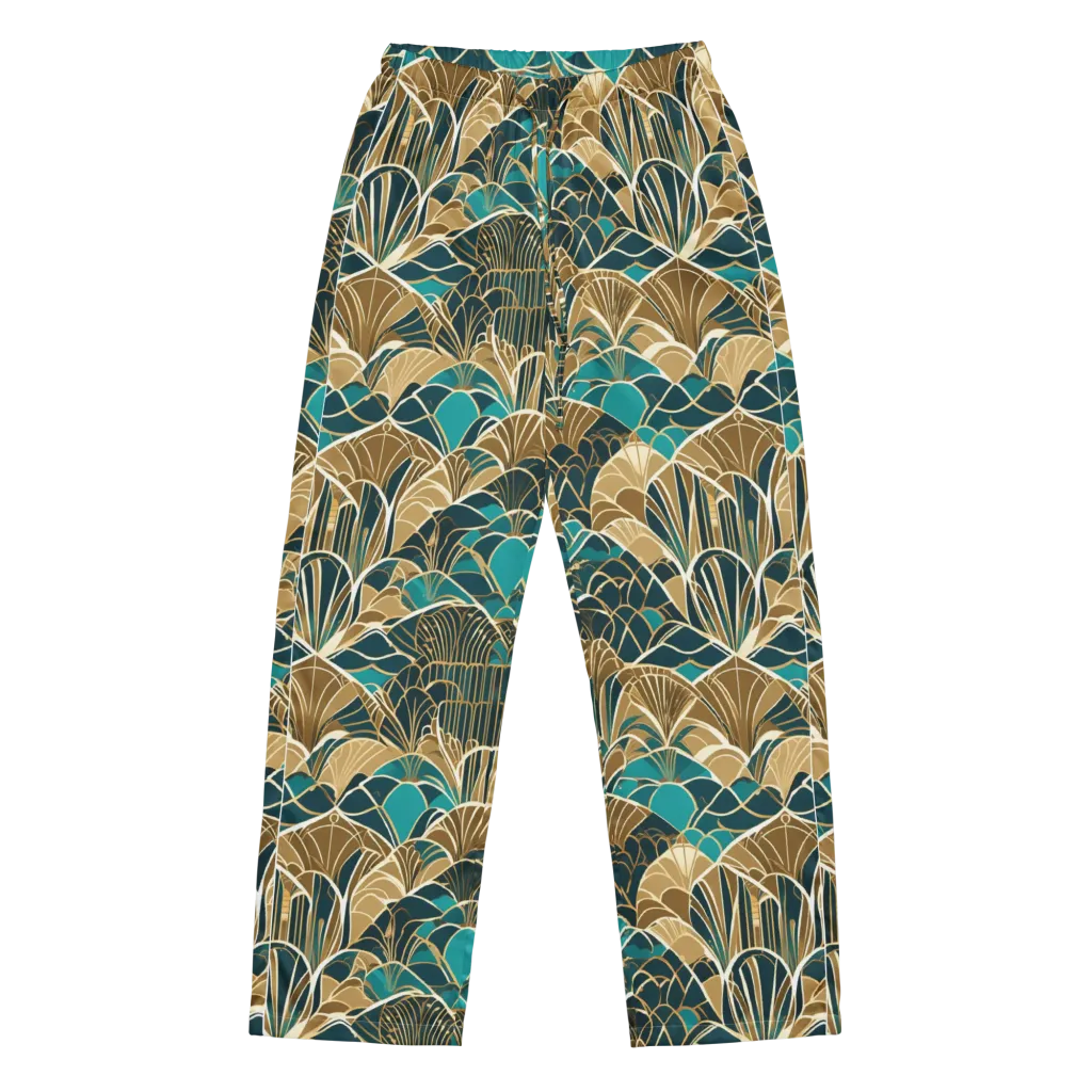 Gilded Fan Garden on Women's Pajama Pants — Front