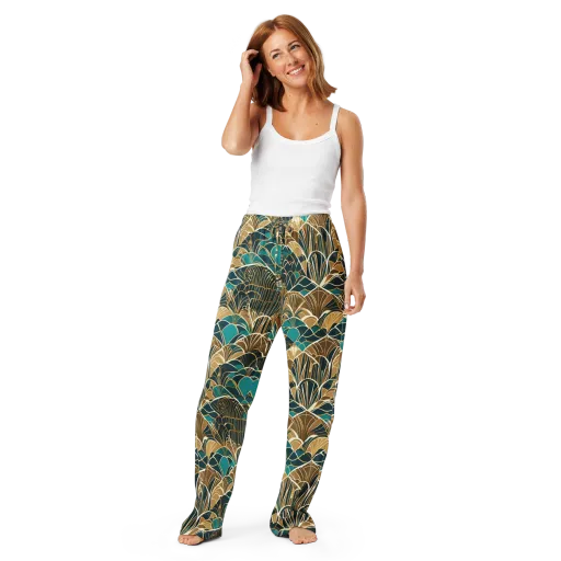 Gilded Fan Garden on a Women's Pajama Pants