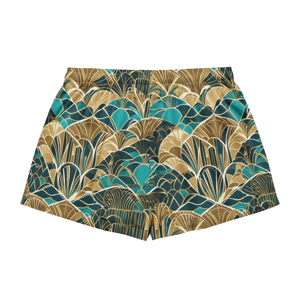 Gilded Fan Garden on Women's Pajama Shorts — Back