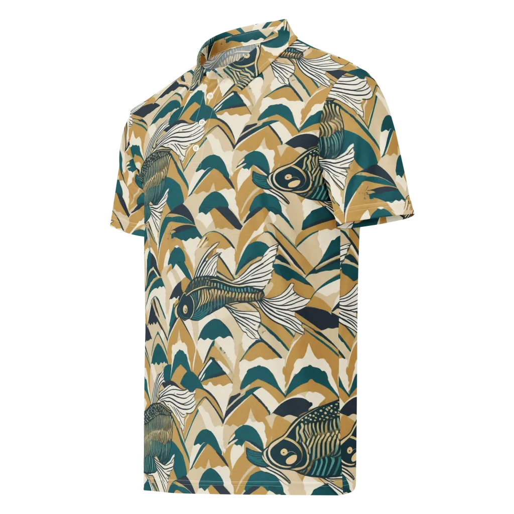 Skeletal Tide on Men's Slim Fit Polo Shirt — Left Front