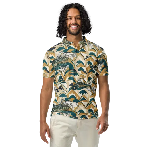 Skeletal Tide on a Men's Slim Fit Polo Shirt