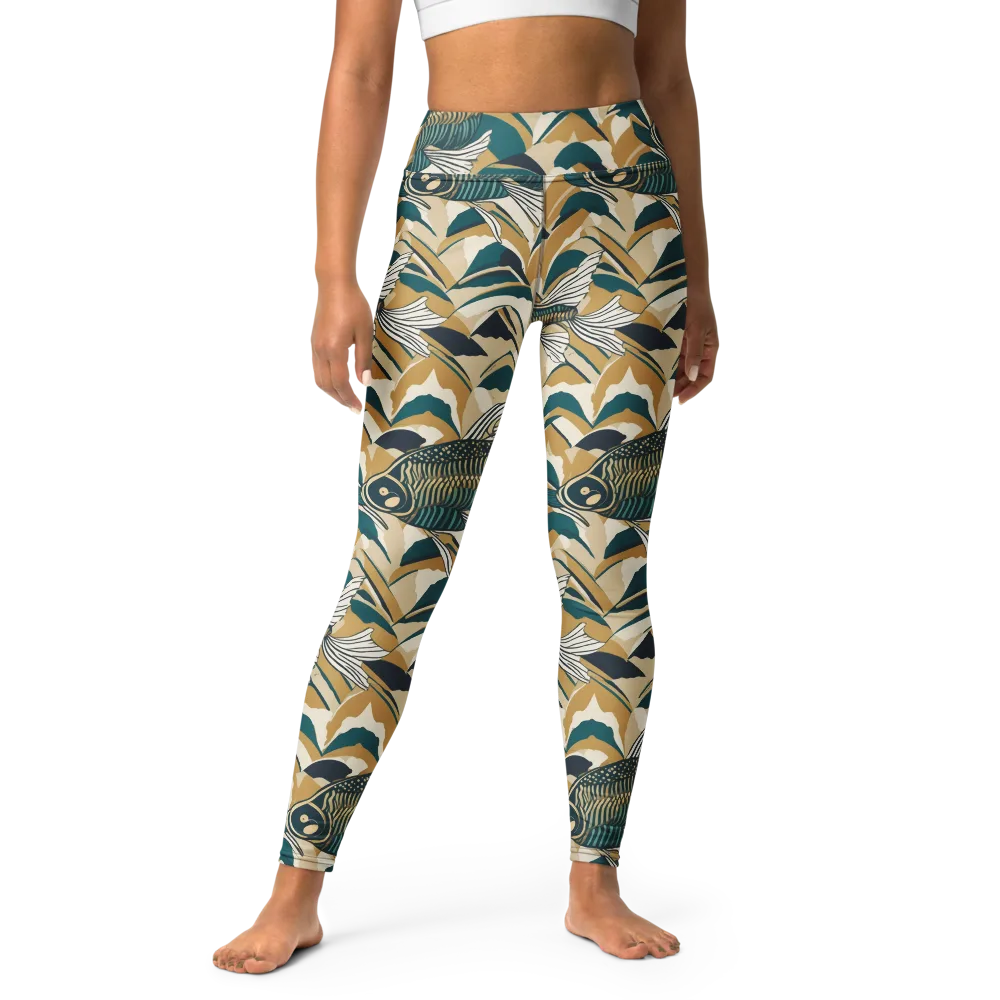 Skeletal Tide on Yoga Leggings — Front