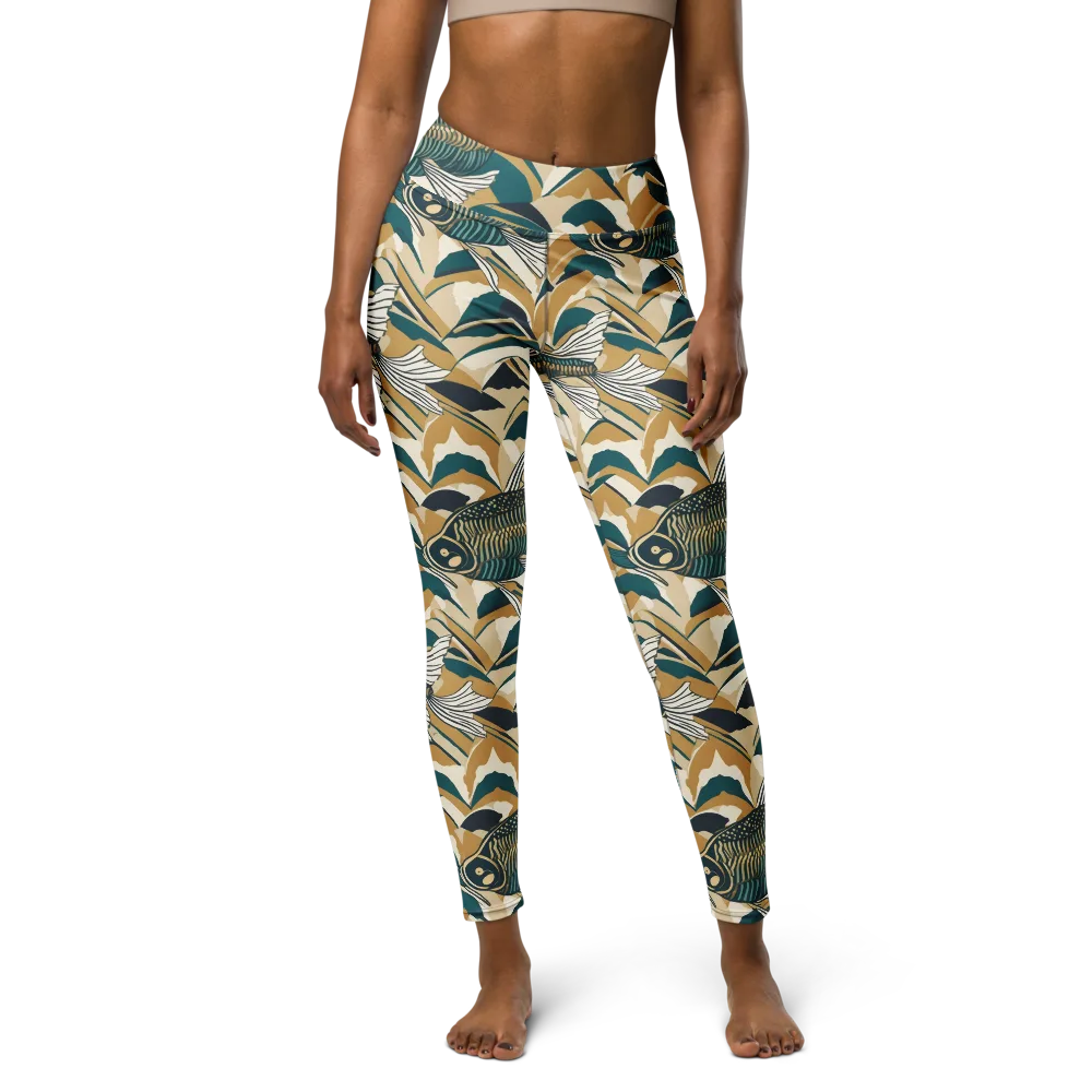 Skeletal Tide on Yoga Leggings — Front