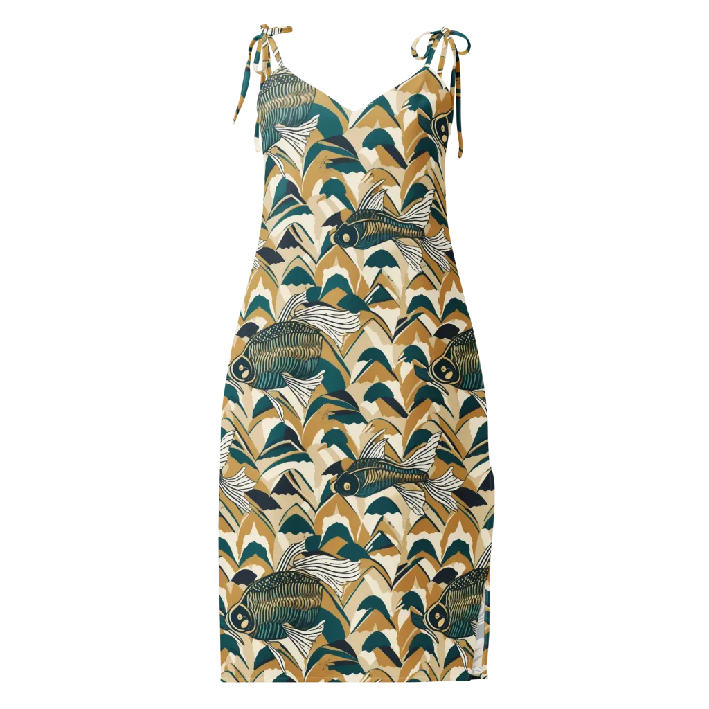 Skeletal Tide on Slip Dress — Front