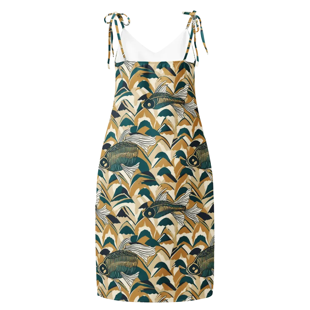 Skeletal Tide on Slip Dress — Back
