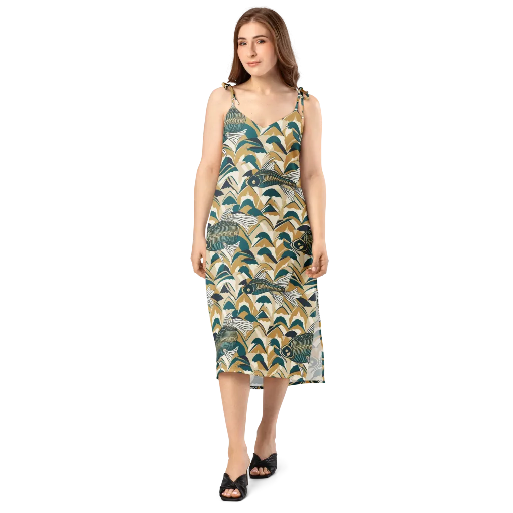 Skeletal Tide on Slip Dress — Front