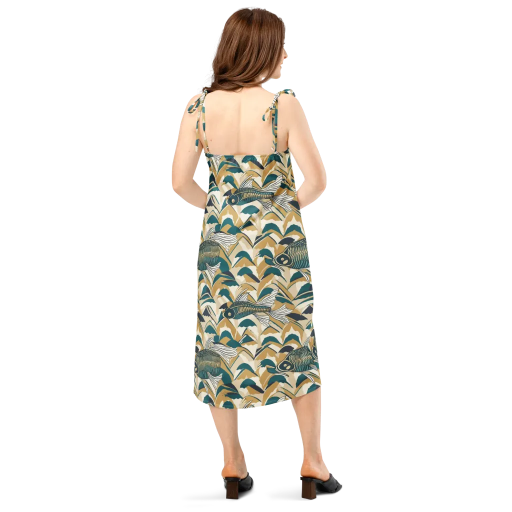 Skeletal Tide on Slip Dress — Back