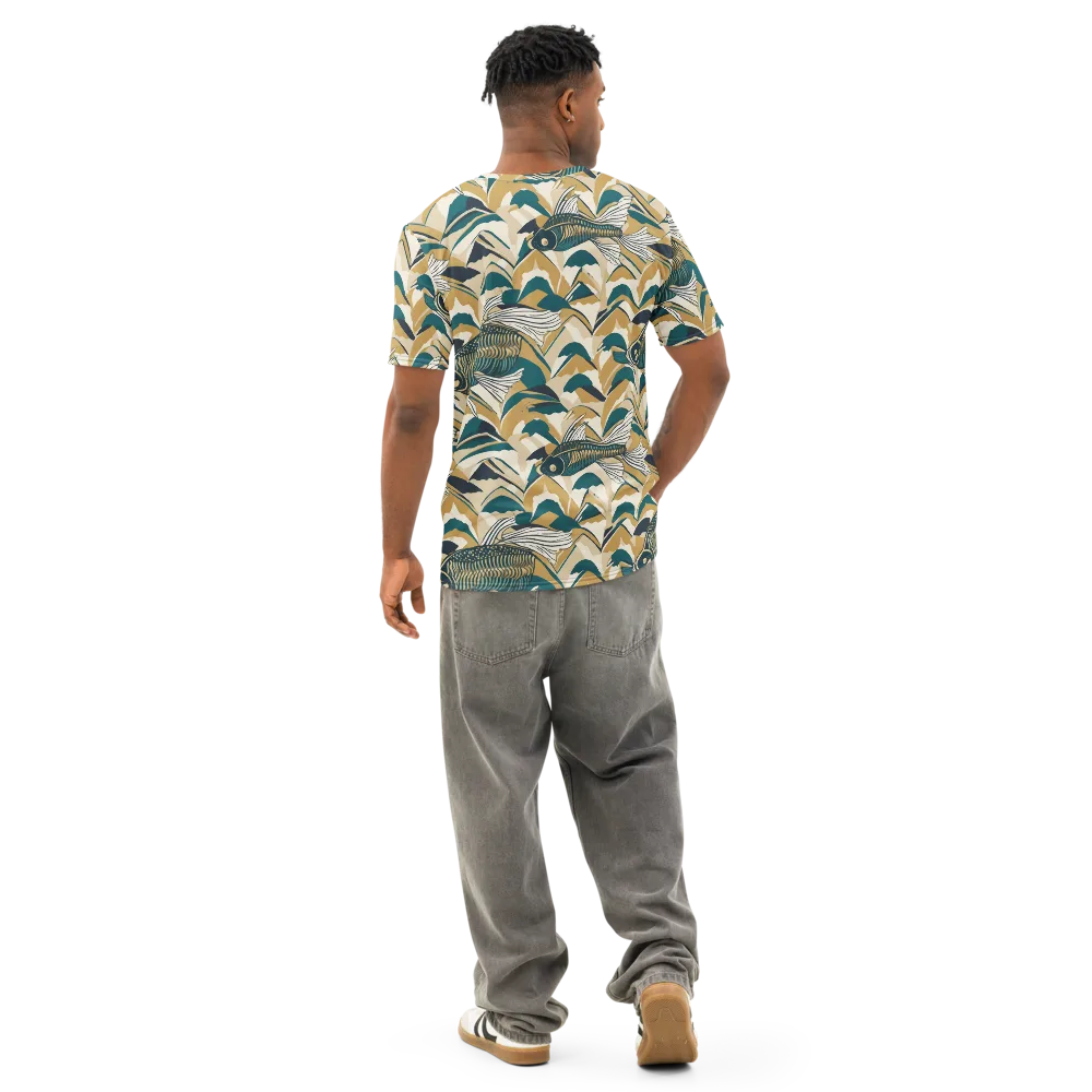Skeletal Tide on Men's Cotton Crew Neck T-Shirt — Back