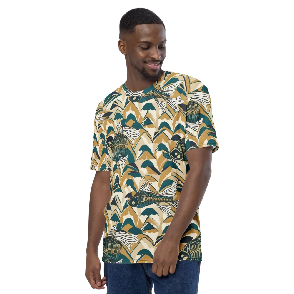 Skeletal Tide on Men's Crew Neck T-Shirt — Left