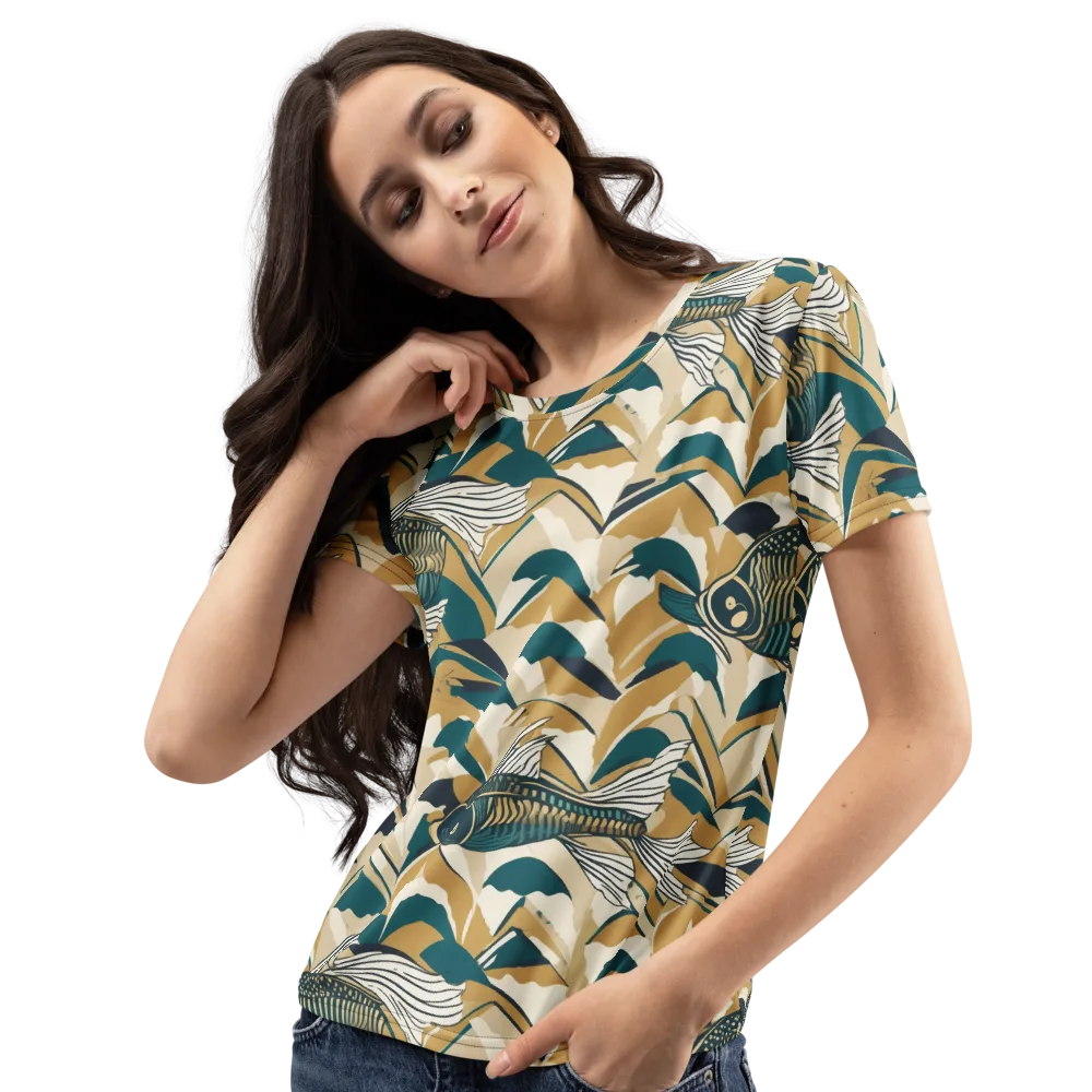 Skeletal Tide on Women's Crew Neck T-Shirt — Left Front