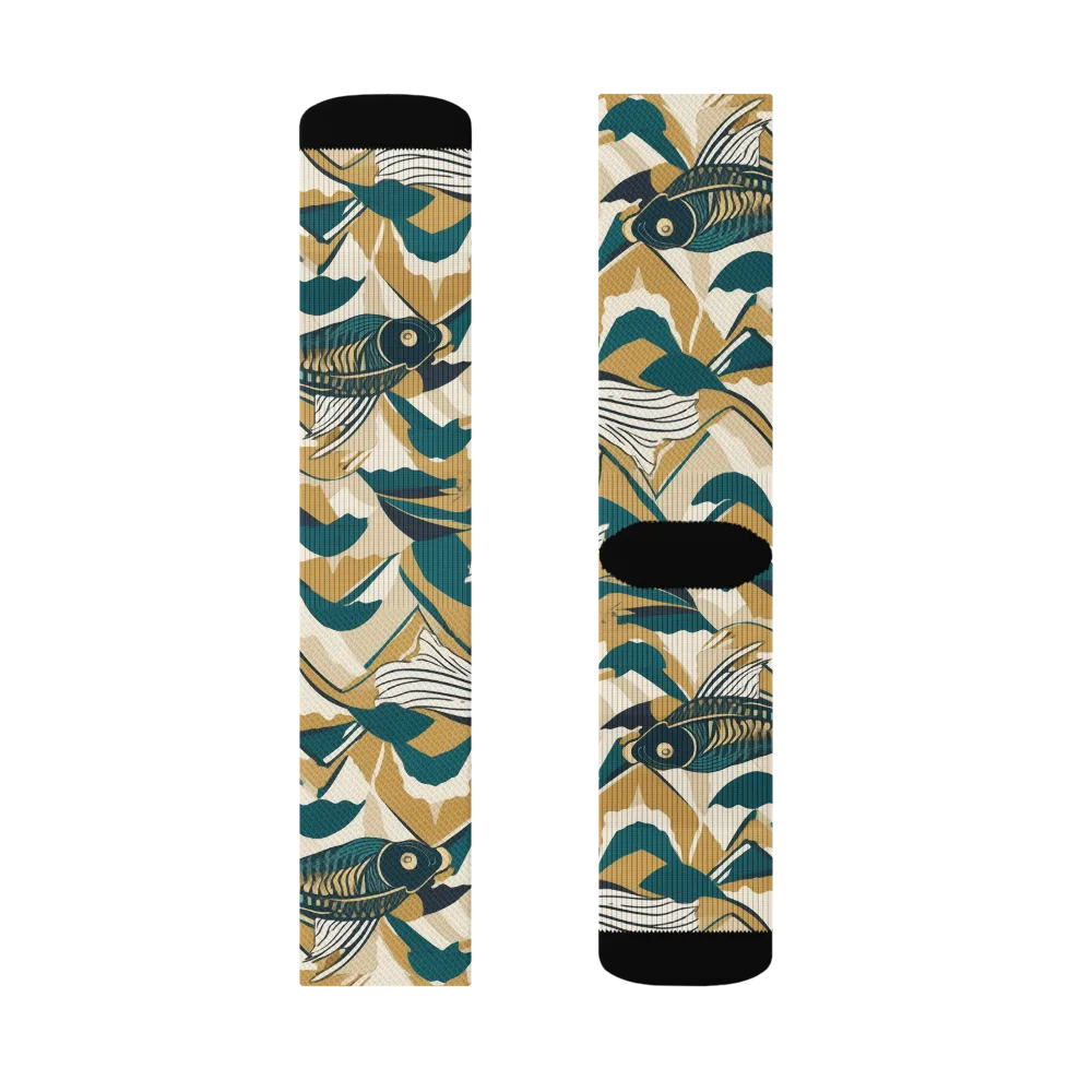 Skeletal Tide on Socks — Left Sock