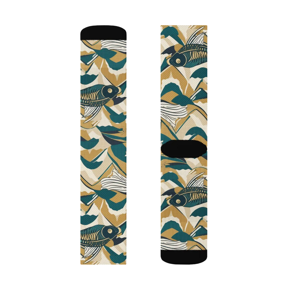 Skeletal Tide on Socks — Right Sock