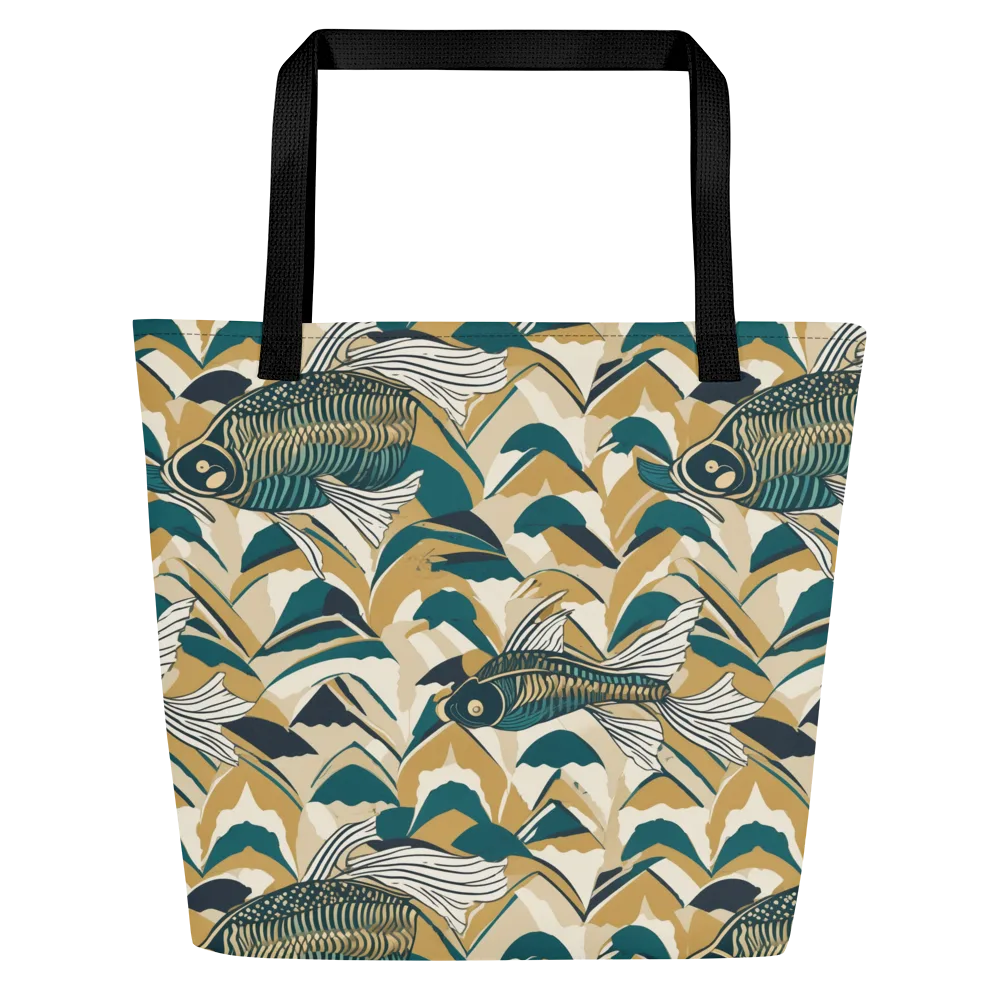 Skeletal Tide on Large Tote Bag W/ Pocket — Front