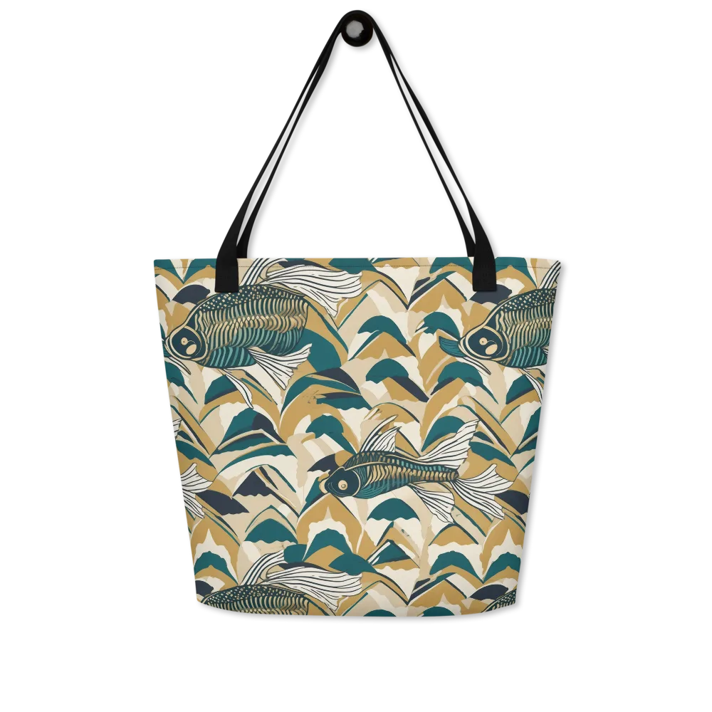 Skeletal Tide on Large Tote Bag W/ Pocket — Front