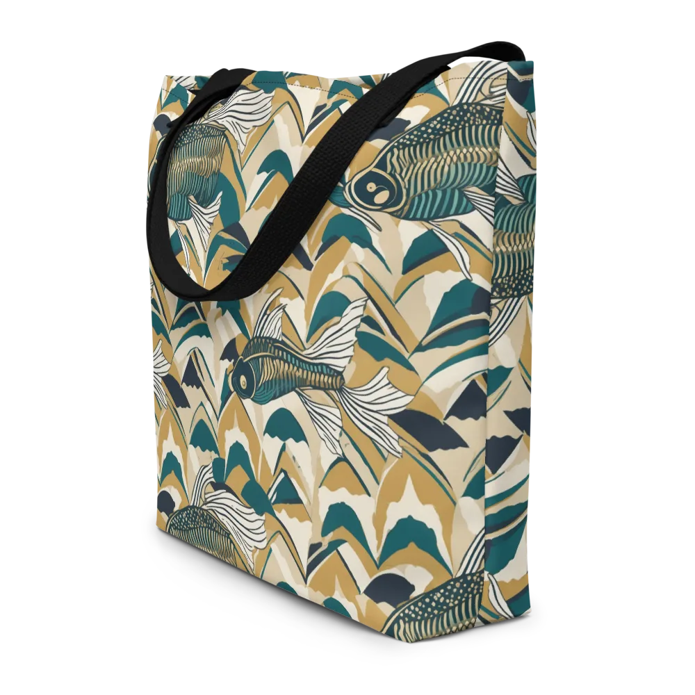 Skeletal Tide on Large Tote Bag W/ Pocket — Front